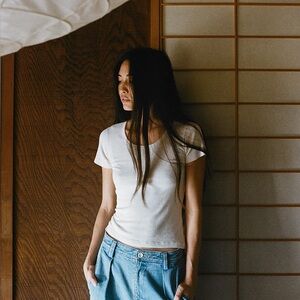 Ozma Silk Noil Baby Tee in Natural